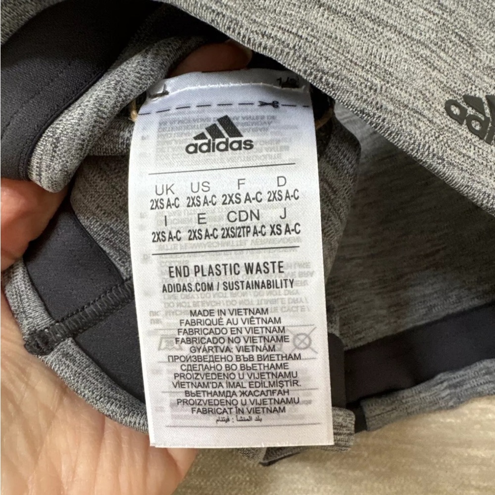 Adidas Sports Bra New Size XXS Gray - Picture 6 of 6